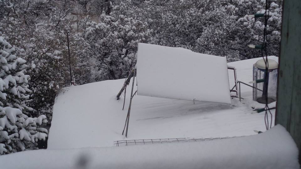 Snow on the solar panels