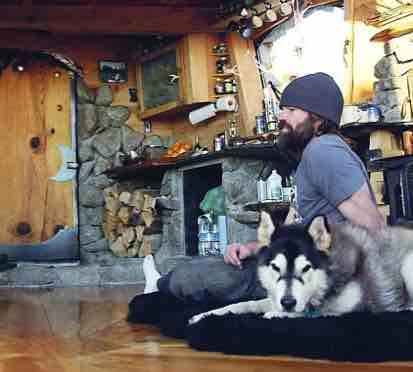 Mike Basich - in his self built home next to the ski slopes