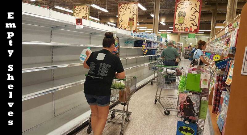 Empty shelves