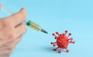 Syringe going into a graphic representation of AI